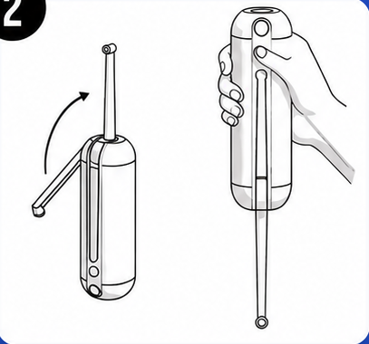 Bidezz mobiles Bidet einschalten und Strahlstärke wählen